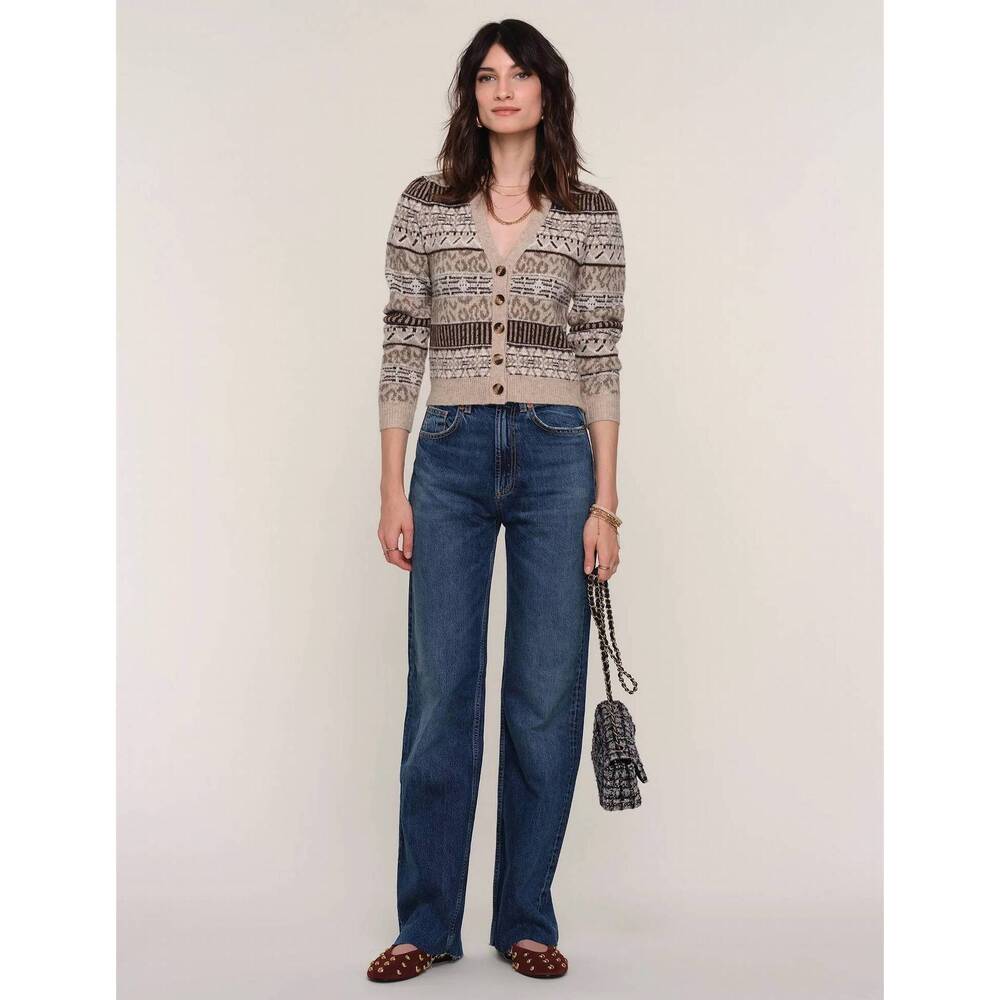 NEW HEARTLOOM ruta button front crop cardigan in buff